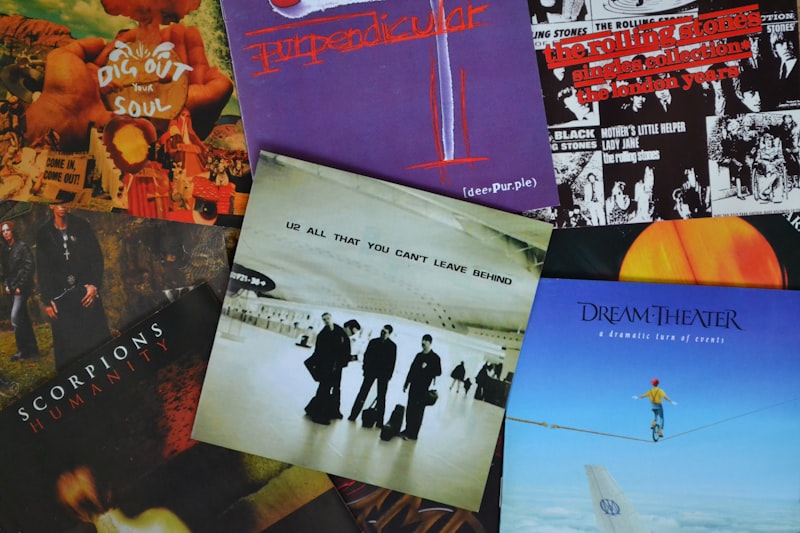 Collection of various music album covers