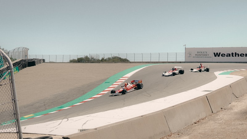 a group of race cars on a track