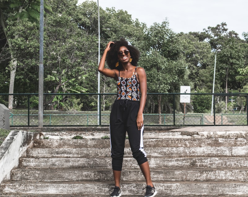 woman's black track pants