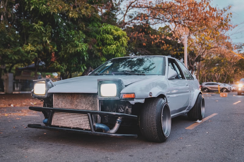 a car parked on the side of the road