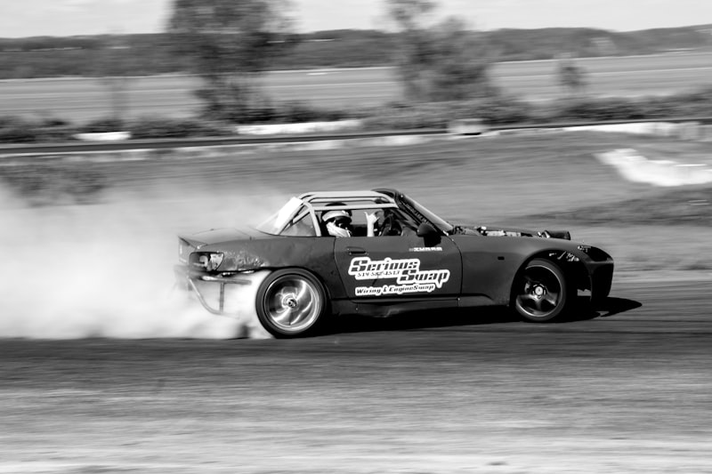 a race car driving on a track