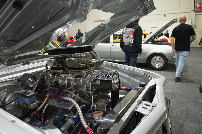 a car with its hood open