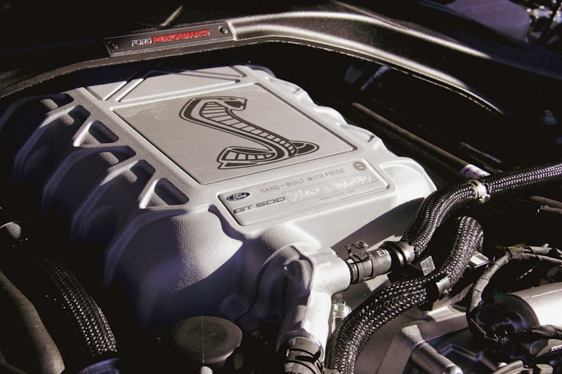 the engine of a car with the number 2 on it