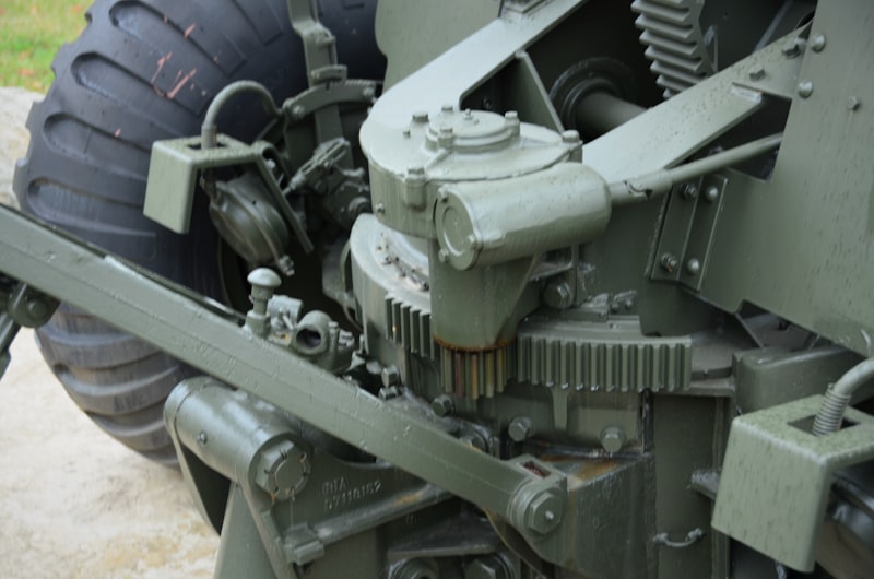 a close up of a military vehicle engine