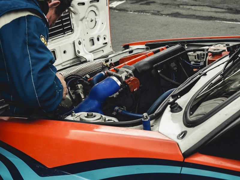 black vehicle engine